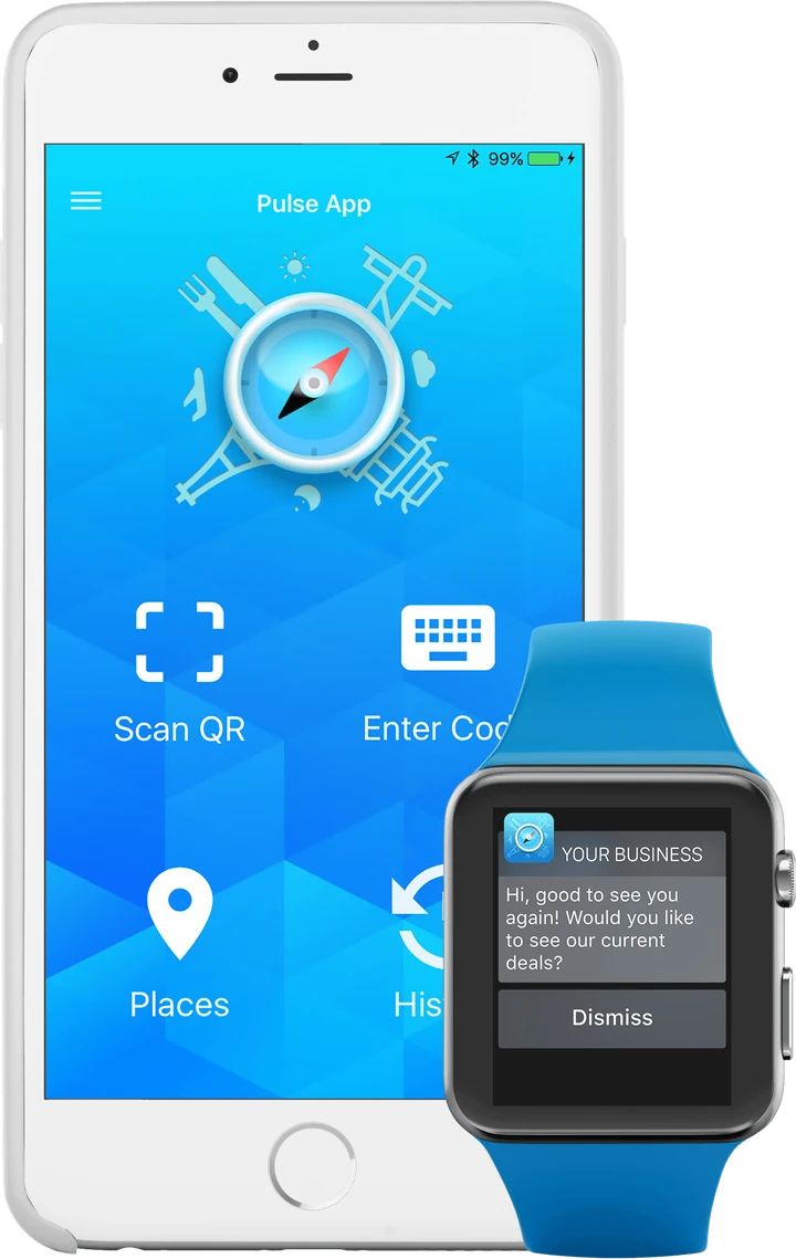 Pulse Places, app en melding op het horloge